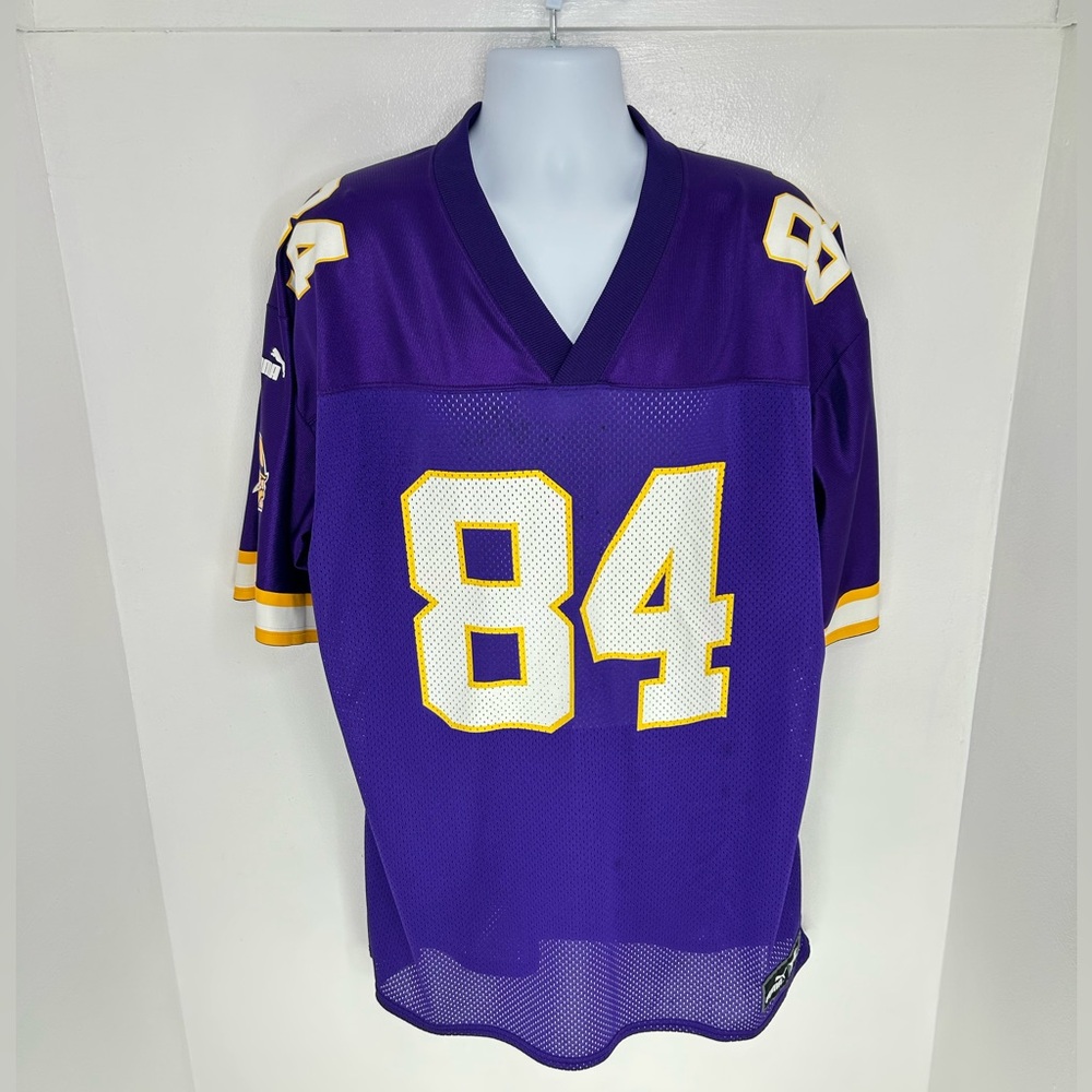 Minnesota Vikings Puma Jersey Men's XL NFL Randy Moss #84 Vintage 90s Y2K *READ - Picture 3 of 15